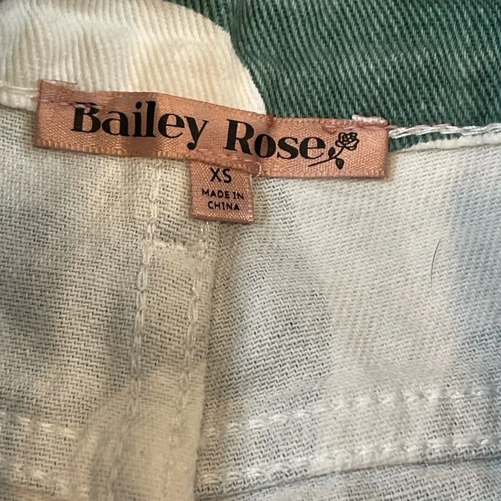 Bailey Rose Green White Flower Power Wide Leg High Waist Jeans Women's​​ size XS - Picture 4 of 7